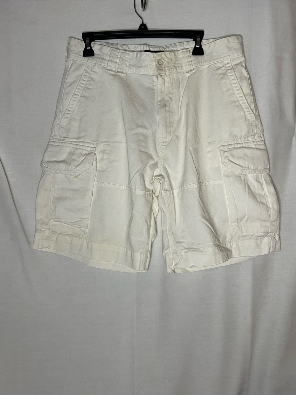 Ralph Lauren White Cargo Shorts with Utility Pockets